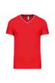 Heren T-shirt V Hals Kariban K374 RED-NAVY-WHITE